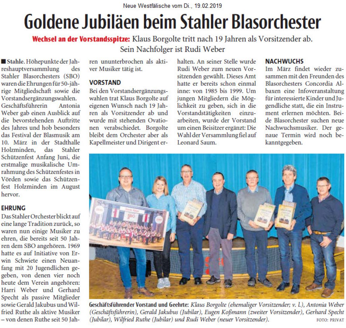 Bericht von der SBO-JHV vom 09.02.2019